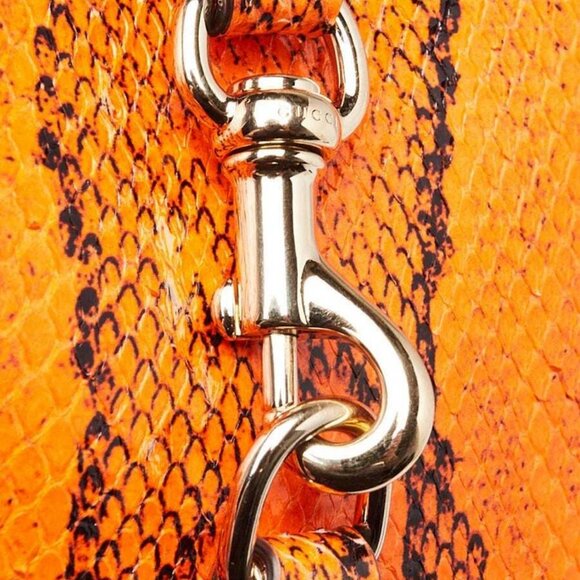 Gucci Orange/Black Python Jackie Notte Mini Chain Bag - Picture 7 of 12
